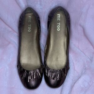 Me Too Women's Copper Brown Ruffle Flats